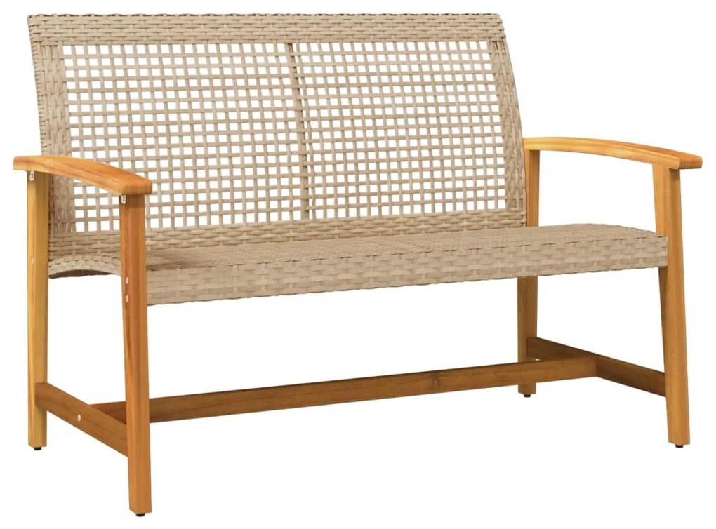 Set salotto da giardino 5 pz beige in polyrattan e legno acacia