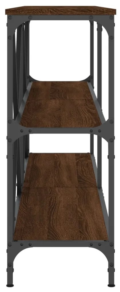 Tavolo consolle rovere marrone 160x30x75 cm multistrato e ferro