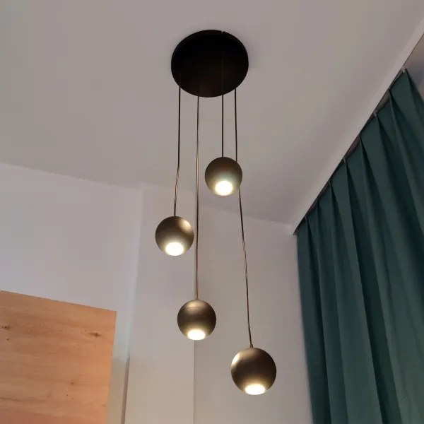 Lampadario LED a sospensione con filo MIDWAY 4xGU10/4,8W/230V nero