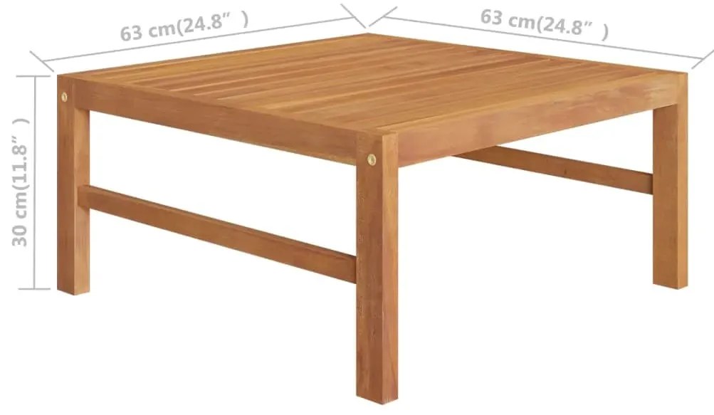 Set Divani da Giardino 4pz Cuscini Grigi Legno Massello di Teak