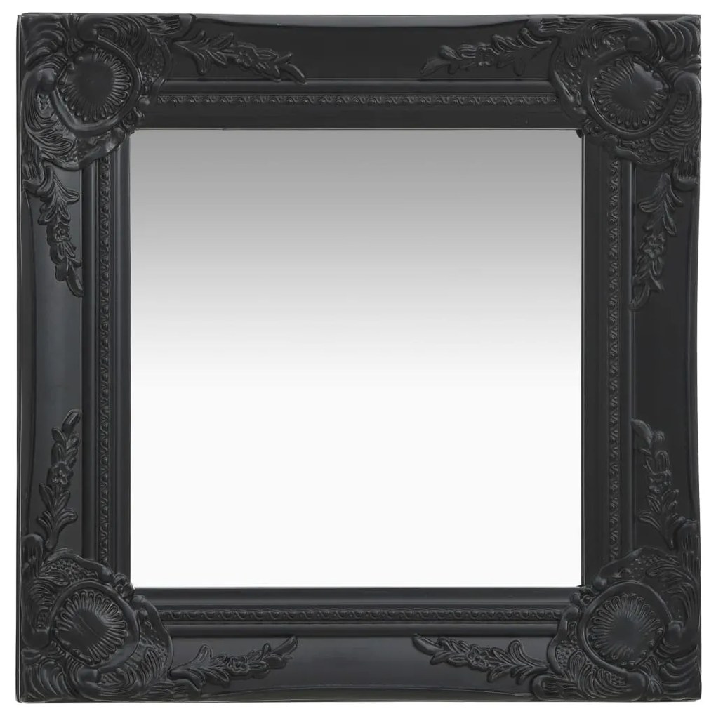 Specchio Da Parete Stile Barocco 40x40 Cm Nero /