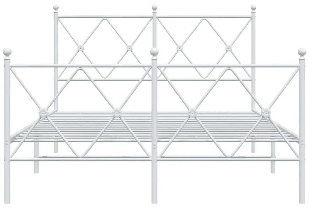 Giroletto con testiera e pediera metallo bianco 120x190 cm