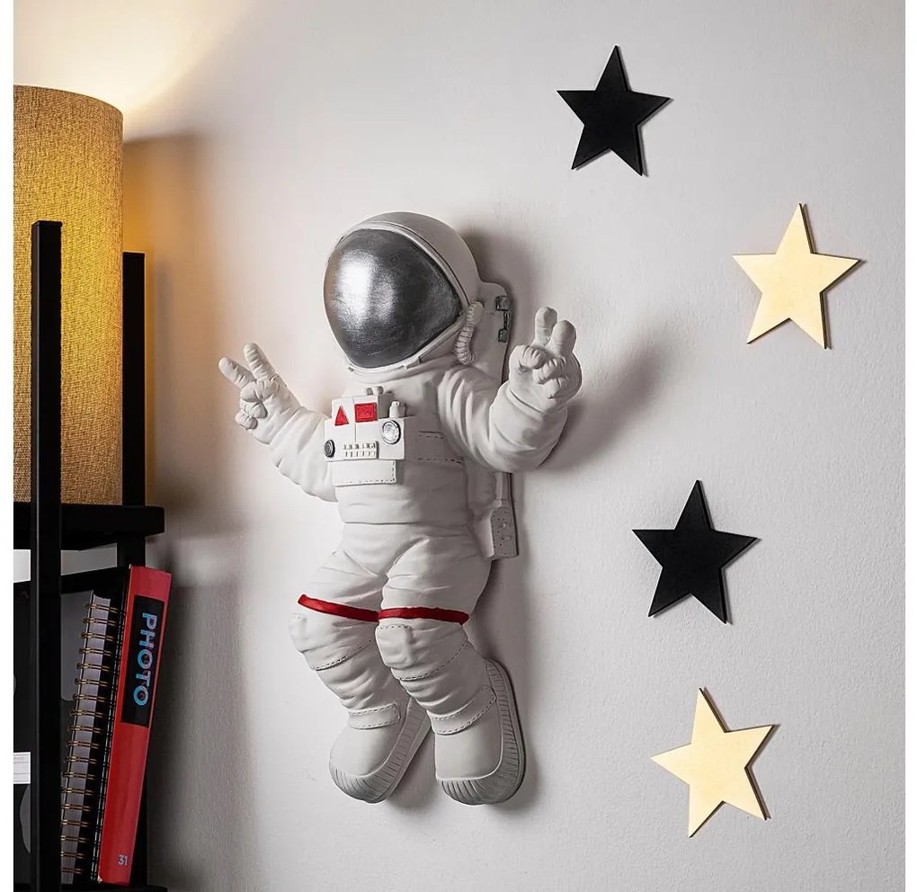 Decorazione da muro 47x35 cm astronaut argento