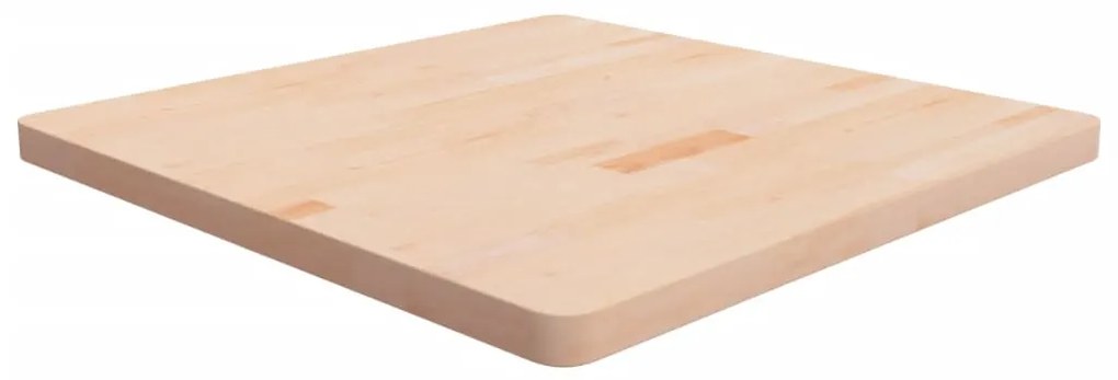 Piano Tavolo Quadrato 80x80x4 Cm Massello Rovere Non Trattato /