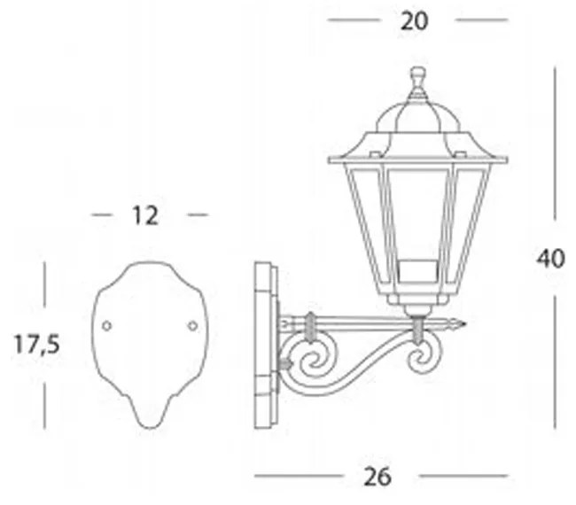 Applique Piccola In Alto Contemp Merlet Alluminio E Vetro Nero E Oro 1 Luce E27