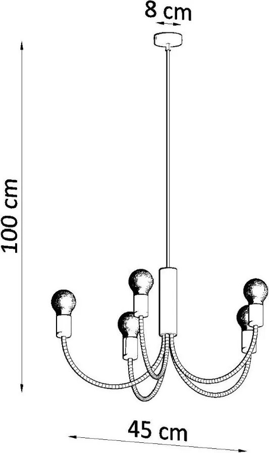Apparecchio a sospensione nero ø 45 cm Karim - Sollux