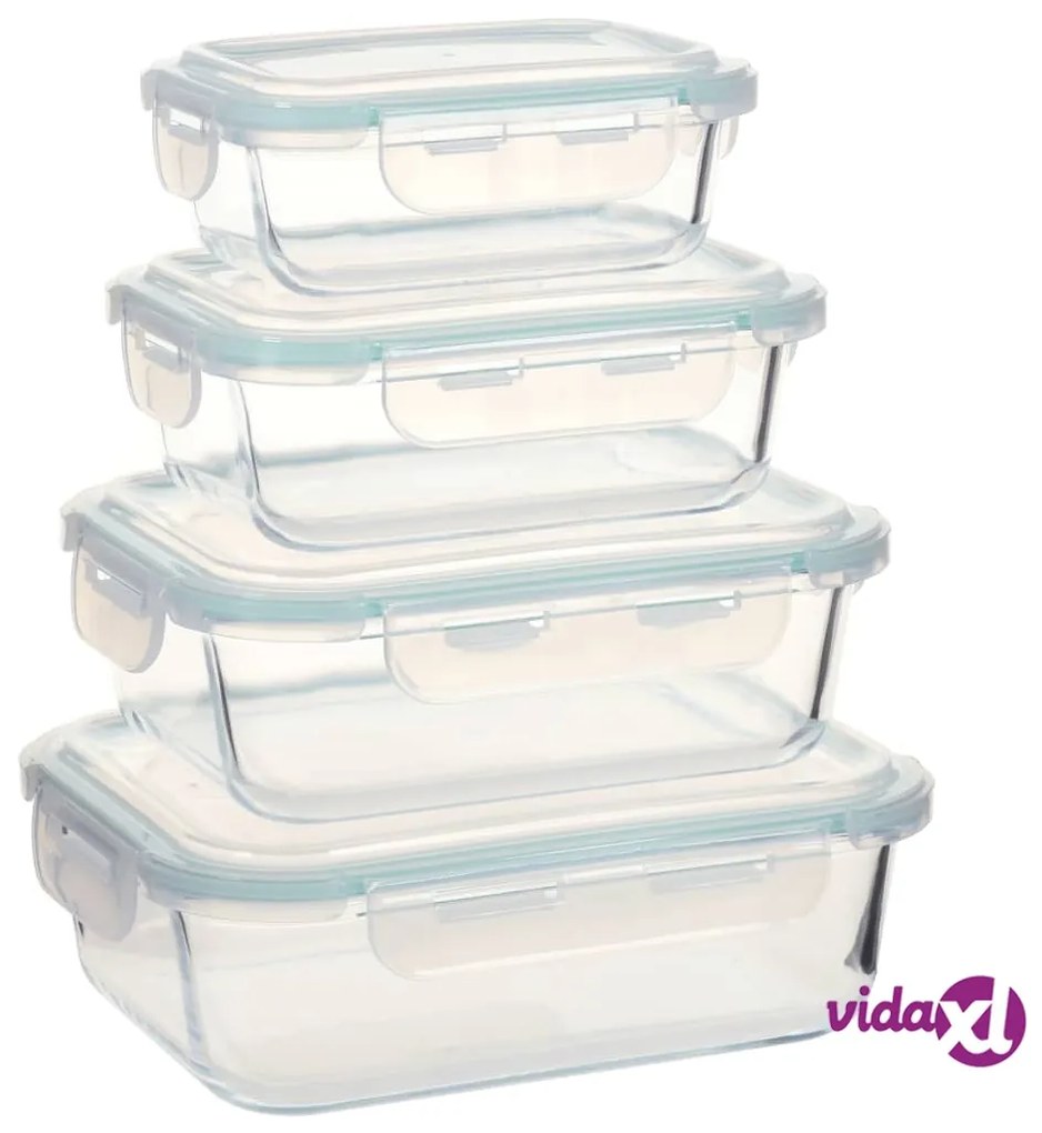 vidaXL Contenitori per Alimenti in Vetro 4 pz