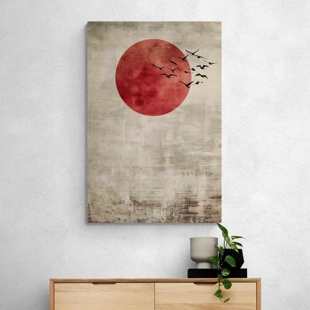 Stampa su tela – Japandi luna rossa