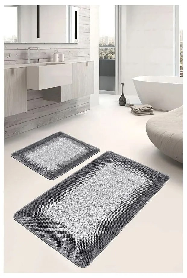 Tappetini da bagno grigio-nero in set di 2 pezzi 60x100 cm - Mila Home