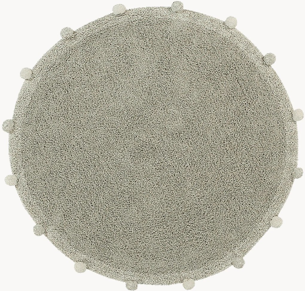 Tappeto rotondo in cotone lavabile per bambini Bubbly, fatto a mano