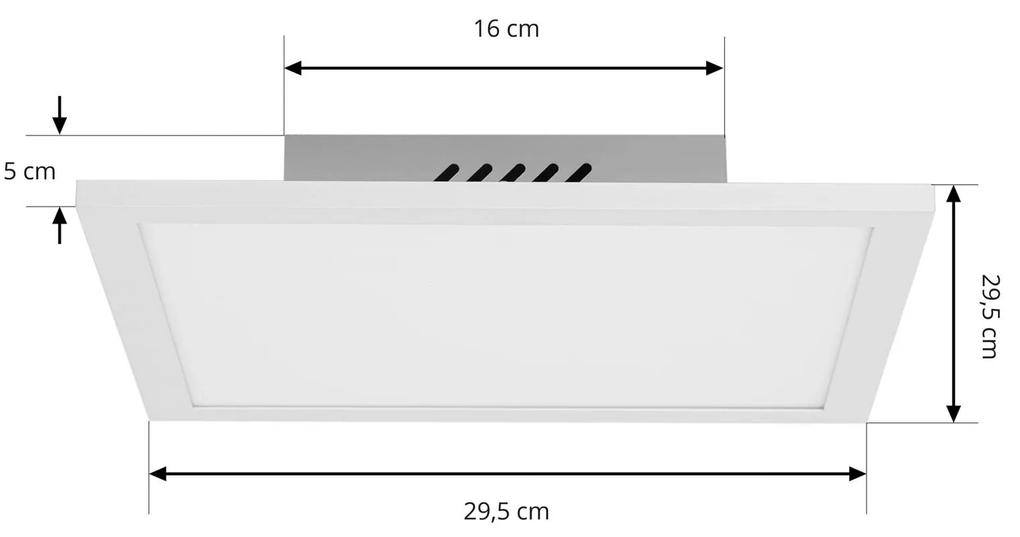 Pannello LED Lindby in laminato, bianco, 29,5 x 29,5 cm