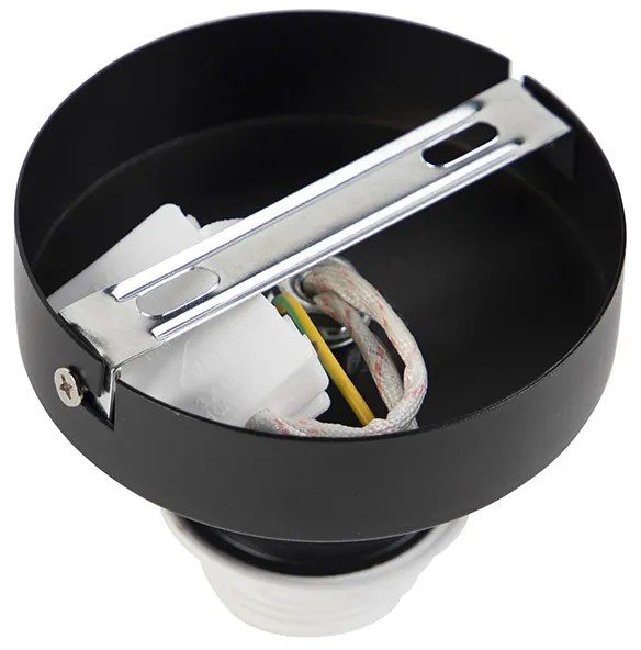 Plafoniera con paralume in velluto blu con oro 20 cm - Combi nero