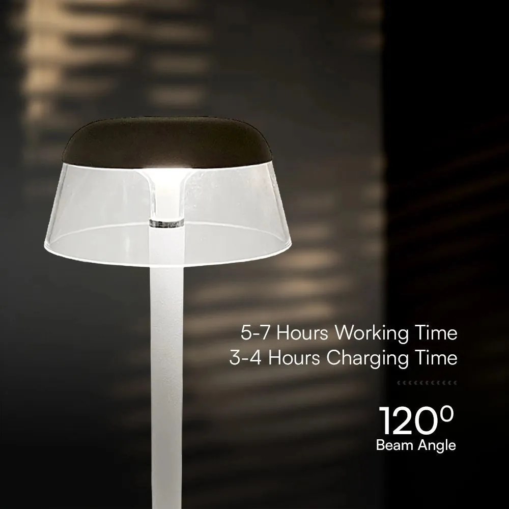 Lampada LED Tavolo 3W Ricaricabile USB-C Touch CCT Bianca V-TAC