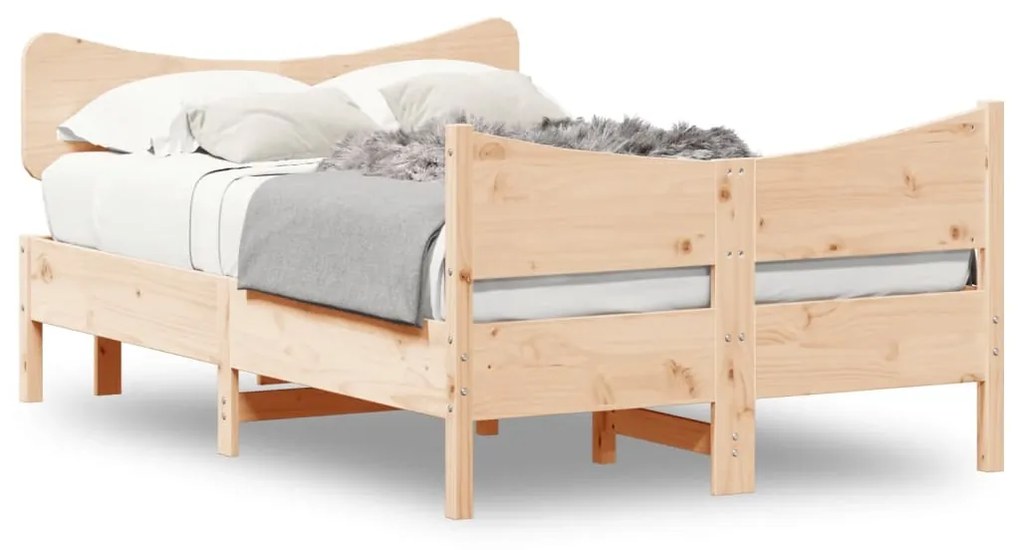 Letto Senza Materasso 120x190 Cm İn Legno Massello Di Pino /