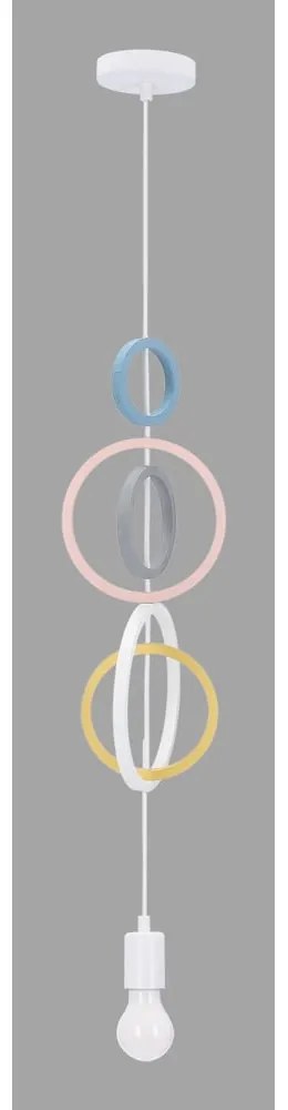 Lampada per bambini bianca e rosa con paralume in metallo Single - Candellux Lighting