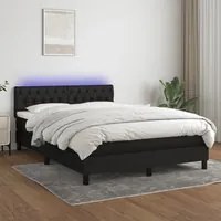 Letto a Molle con Materasso e LED Nero 140x200 cm in Tessuto 3133399