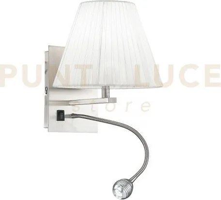 Applique a parete led + 1 luce attacco e14 helly tonda bianca 3w 60...