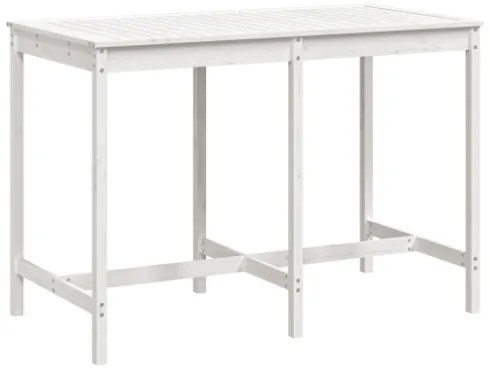 Tavolo da Giardino Bianco 159,5x82,5x110 cm Legno Massello Pino