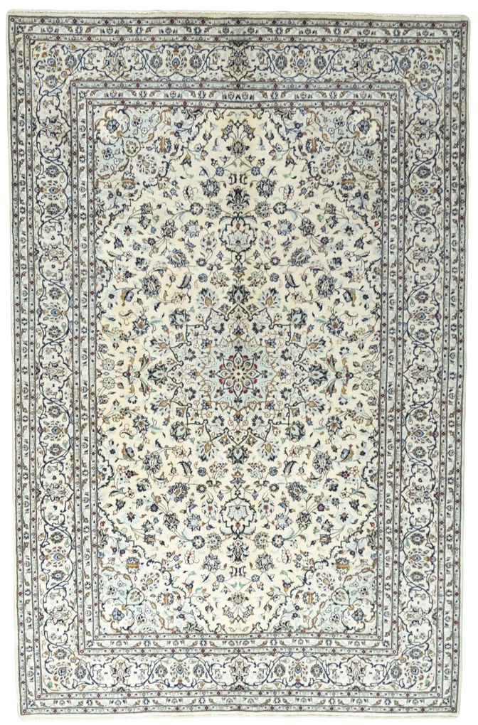 Kashan Tappeto 320x210 Beige (Iran) Annodato A Mano