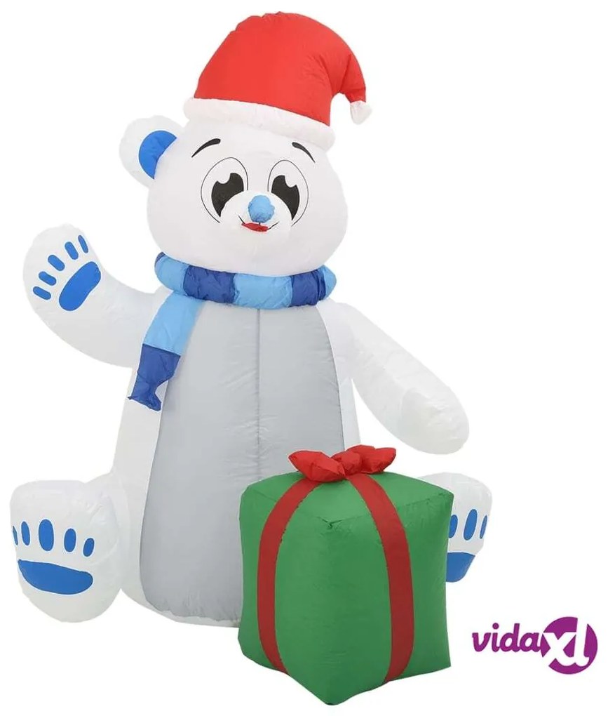vidaXL Orso Polare Gonfiabile Natalizio con LED Interni Esterni 1,8 m