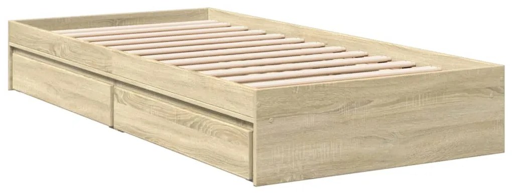 Giroletto cassetti rovere sonoma 100x200 cm legno multistrato