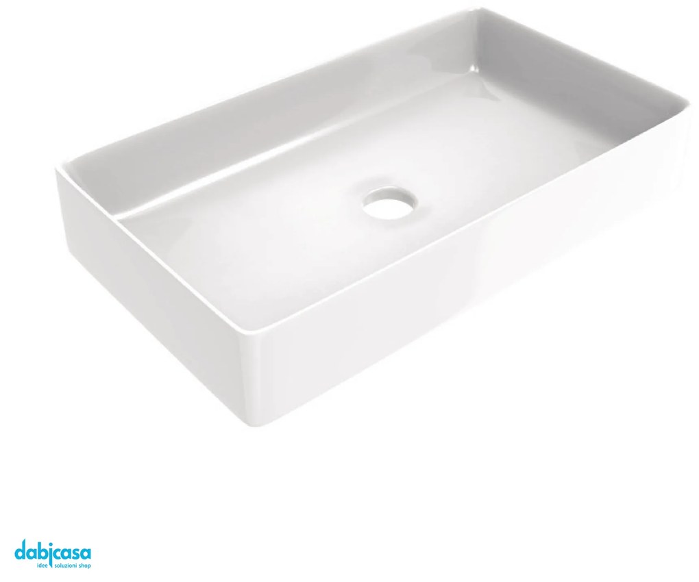 Ponsi "Musa" Lavabo D'Appoggio Rettangolare 60x35 Bianco Lucido