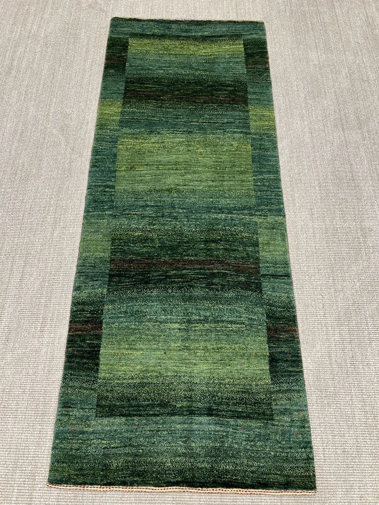 Loribaft Tappeto 220 x 80 Verde (Iran) Annodato A Mano