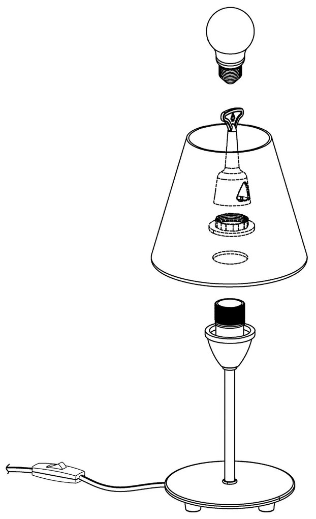 Lampada Da Tavolo Moderna Damasco 1 Acciaio Nichel Satinato 1 Luce E14