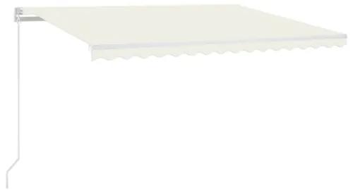 Tenda da Sole Retrattile Manuale con LED 400x350 cm Crema