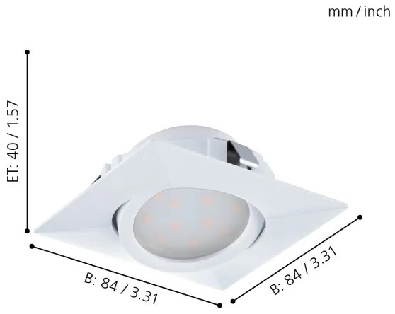 Eglo 95844 - SET 3pz Lampada LED da incasso PINEDA 1xLED/4,9W/230V
