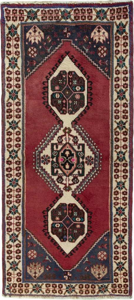 Shiraz Tappeto 170 x 80 Rosso (Iran) Annodato A Mano