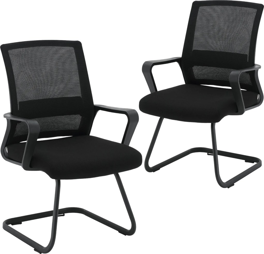 Set 2 Sedie Ufficio Ospiti per Riunioni Conferenza Sala d'attesa Visitatori