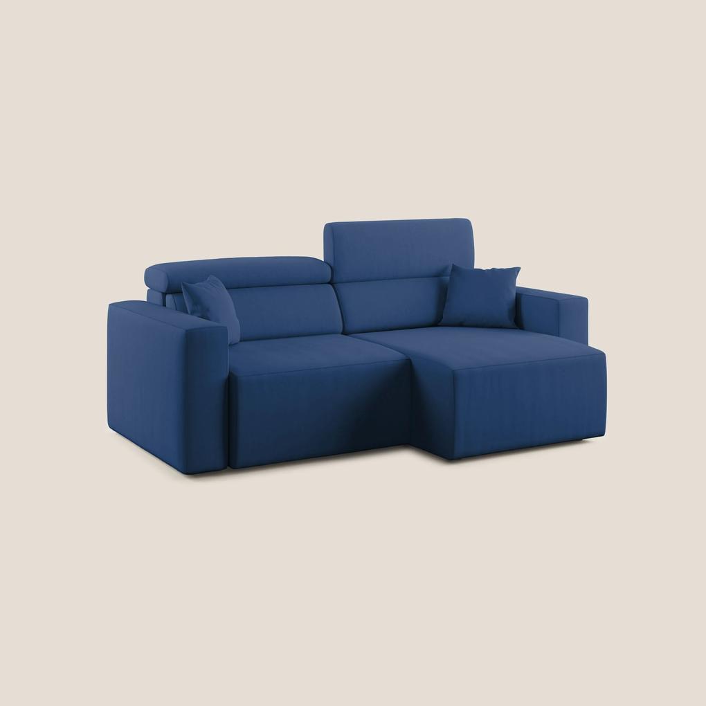 Orwell divano con seduta estraibile in microfibra smacchiabile T11 blu 215 cm