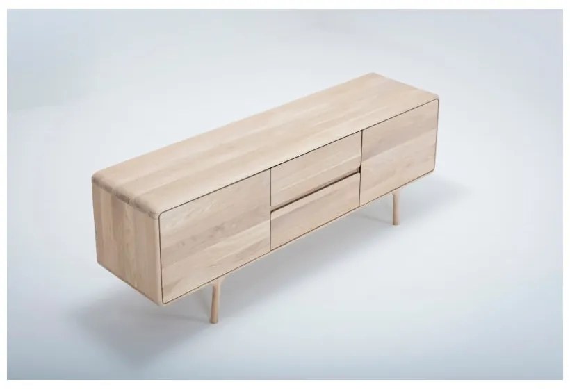 Cassettiera TV in legno massiccio di quercia Fawn - Gazzda