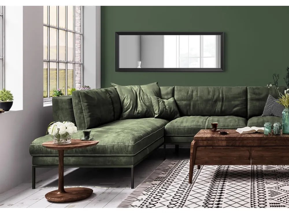 Specchio da parete con cornice nera, 47 x 147 cm Paris - Styler
