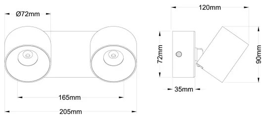 Globo 56961-2S - Faretto LED RAE 2xLED/6W/230V