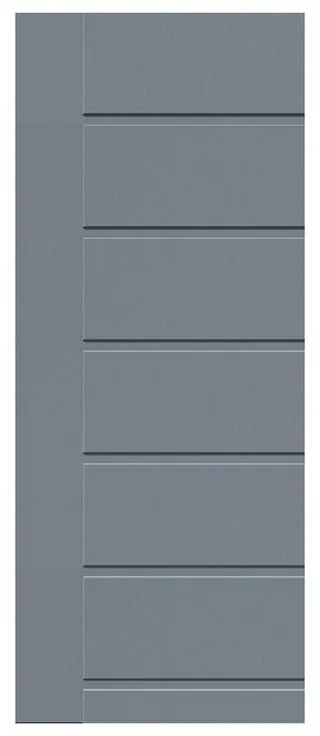 Pannello per porta d'ingresso P076 pellicolato pvc grigio L 92  x H 210.5 cm, Sp 6 mm apertura destra