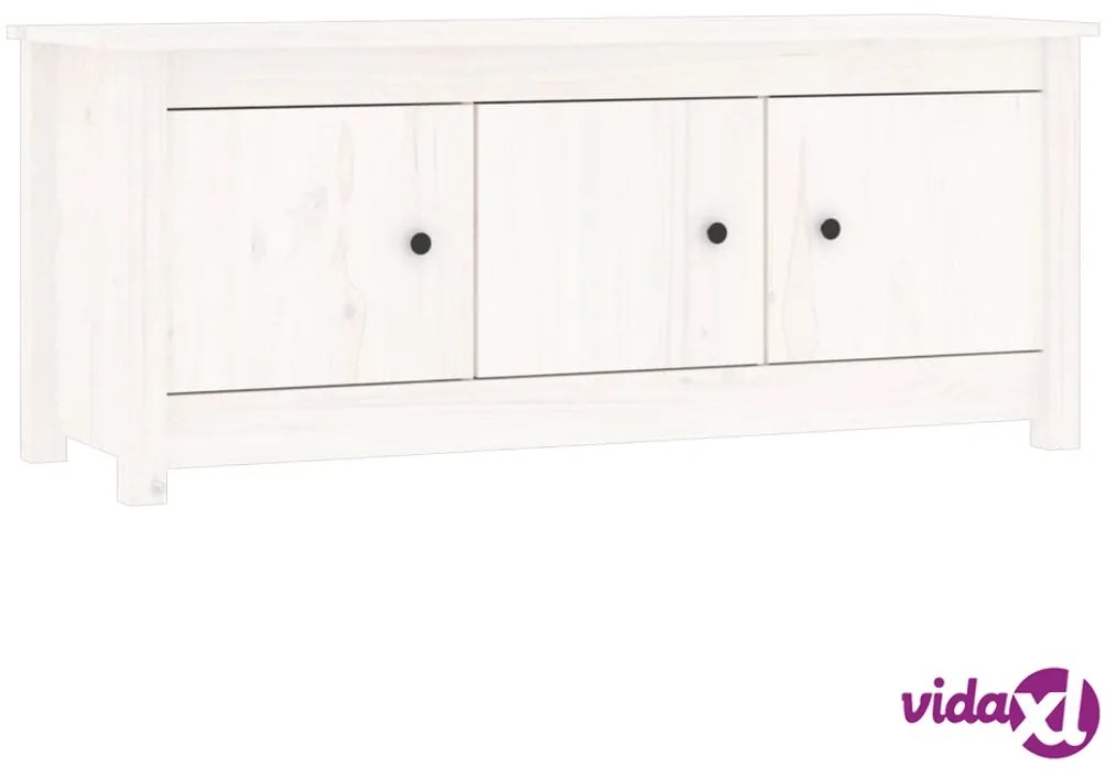 vidaXL Scarpiera Bianca 110x38x45,5 cm in Legno Massello di Pino