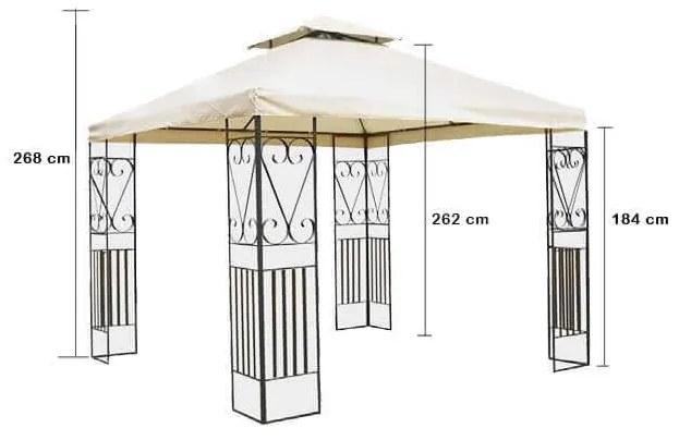 MARICA - gazebo da giardino in acciaio