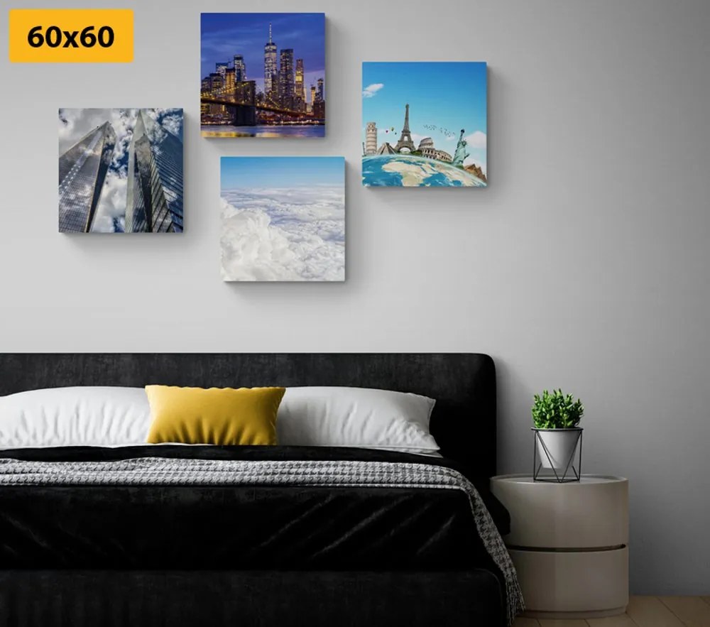 Set di quadri – Vista sui grattacieli di New York