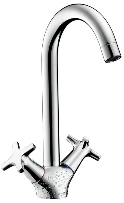 Rubinetto da cucina fisso a collo di cigno MySport argento cromato lucido HANSGROHE