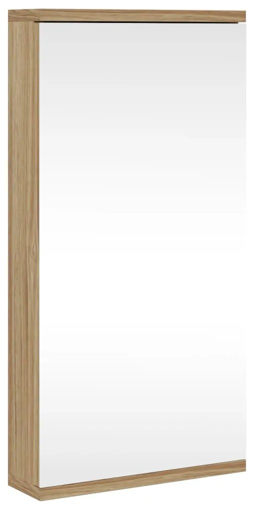 Armadietto angolare con specchio da bagno rovere 30x24x60 cm