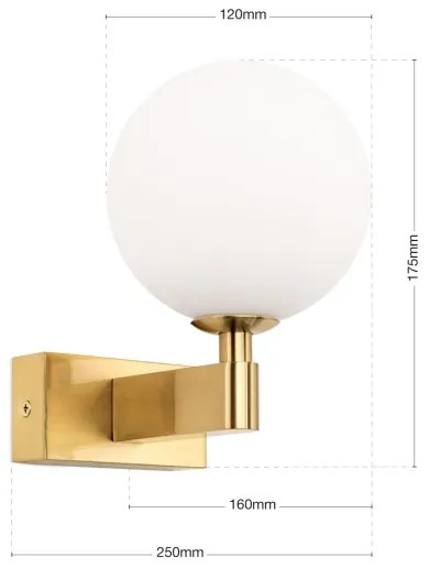 Orion WA 2-1375/1 - Applique da bagno MARA 1xG9/20W/230V IP44 oro