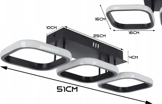 Plafoniera LED 33W/230V nera