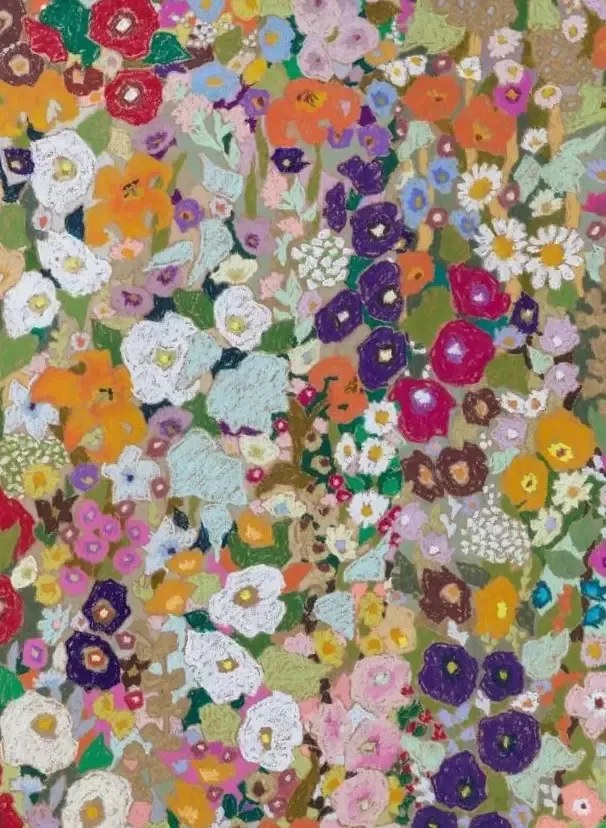 House of Hackney Carta da parati panoramica Hollyhocks - Spring