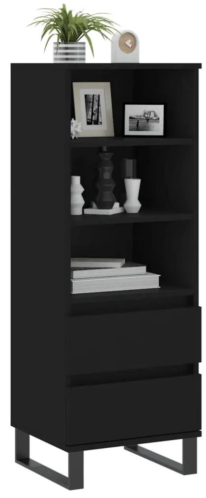 Credenza nero 40x36x110 cm in legno multistrato
