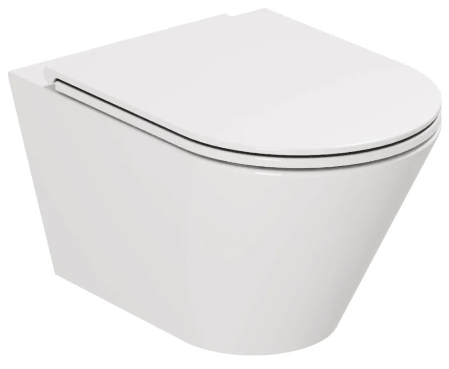 Wc Sospeso Senza Brida Azzurra Ceramica "Forma" Bianco Lucido