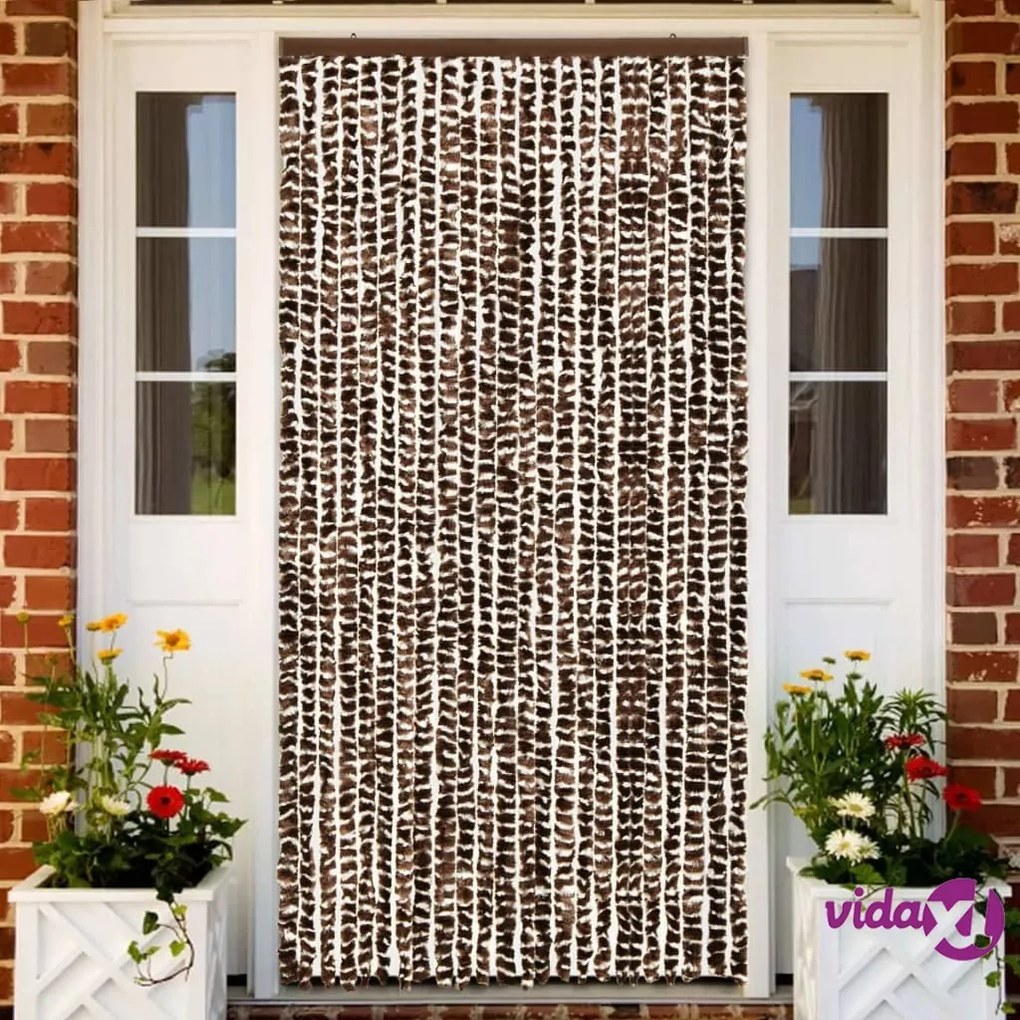 vidaXL Zanzariera Marrone e Bianco 100x220 cm Ciniglia