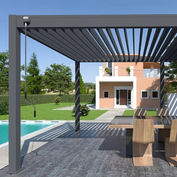 Pergola bioclimatica Ombréa autoportante 3x6M in alluminio