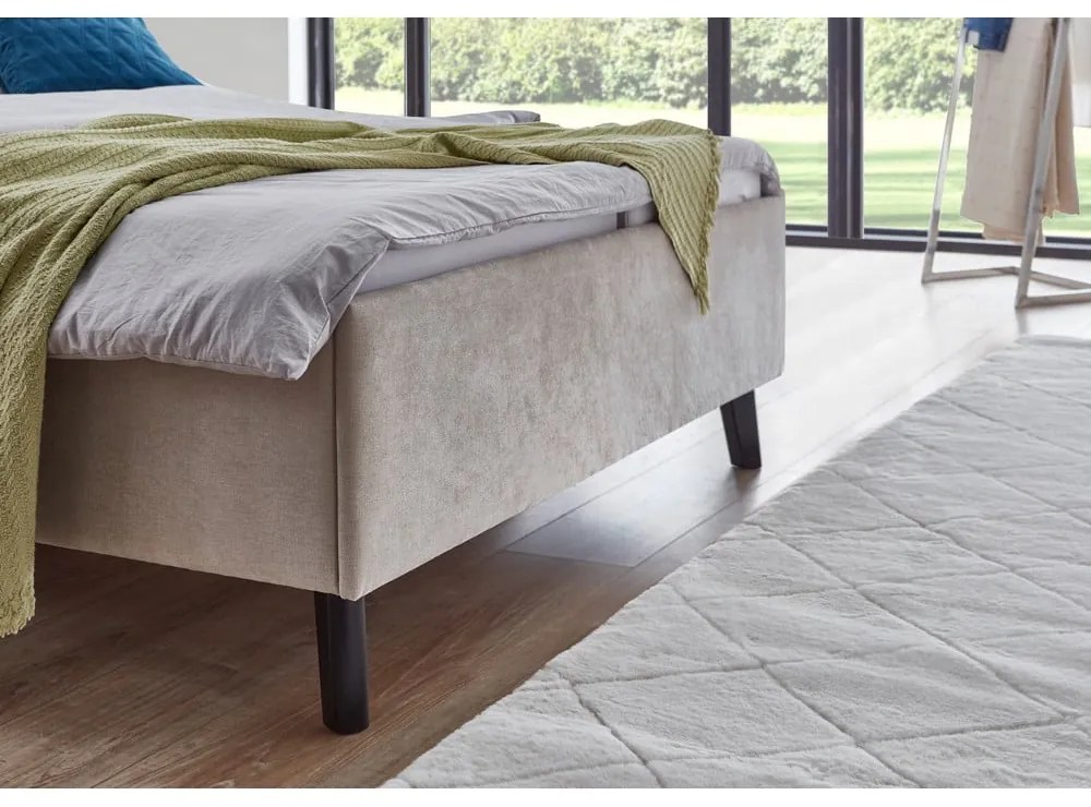 Letto matrimoniale imbottito beige con rete inclusa 140x200 cm Piano – Meise Möbel